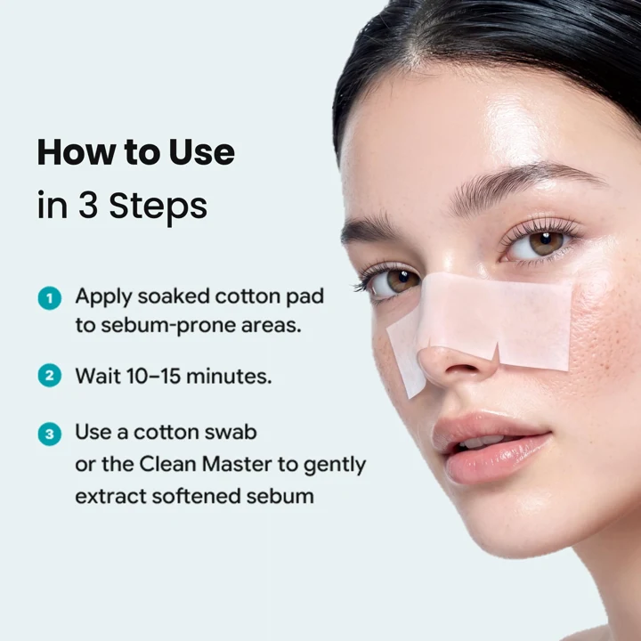 Super Melting Sebum Softener illustrated product directions