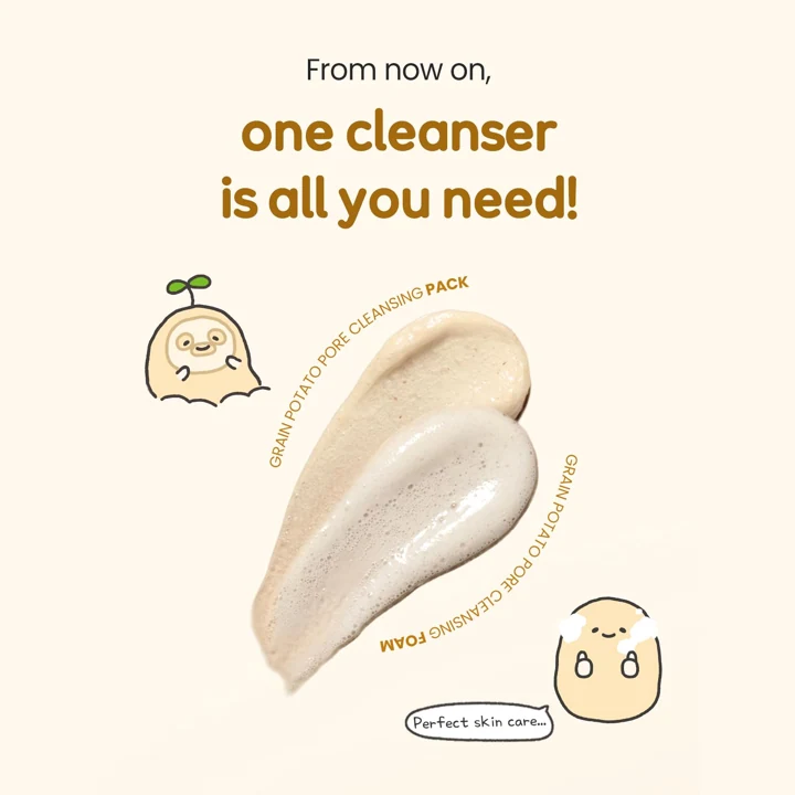 Grain Potato Pore Cleansing Pack Foam: Cream first, foam with water